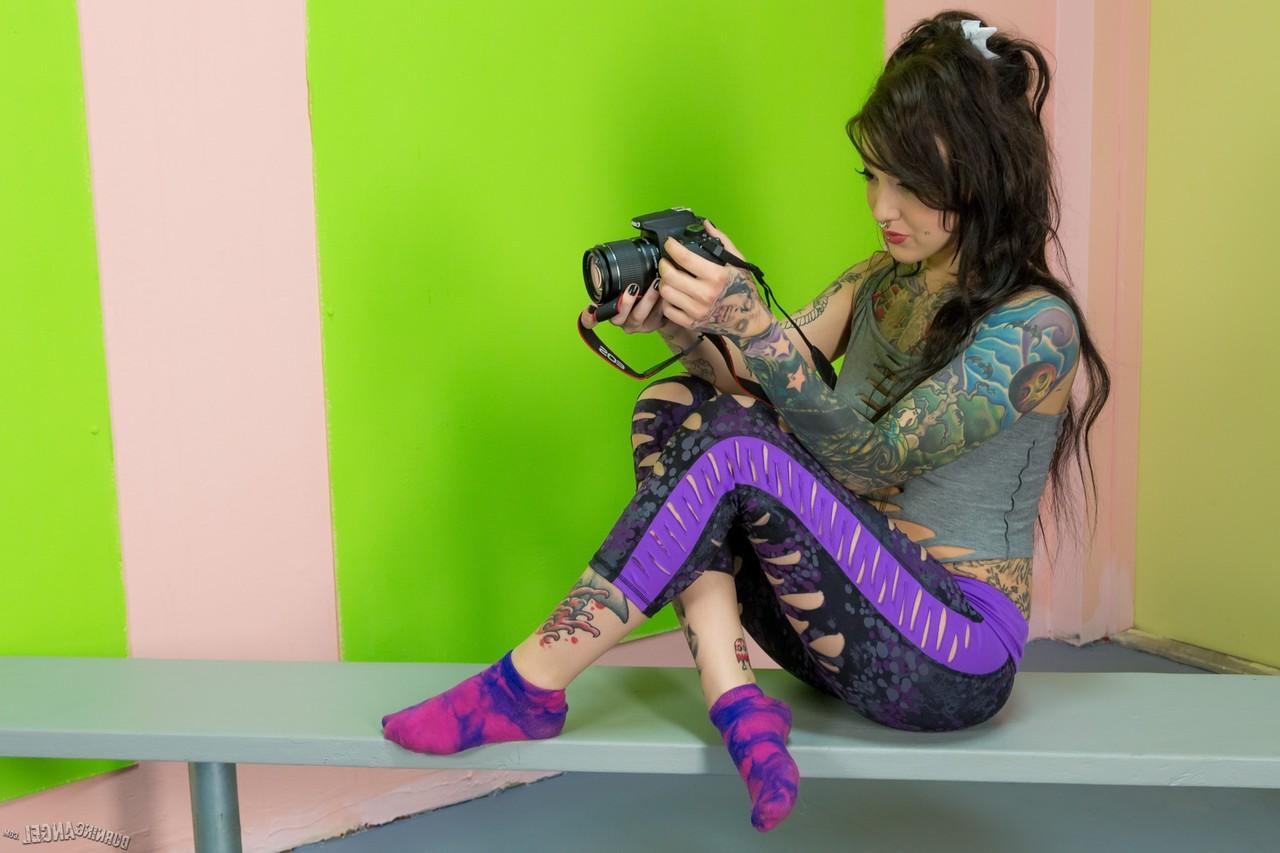 17P Gorgeous brunette emo girl Kelsi Lynn gets her natural breasts covered in cum
