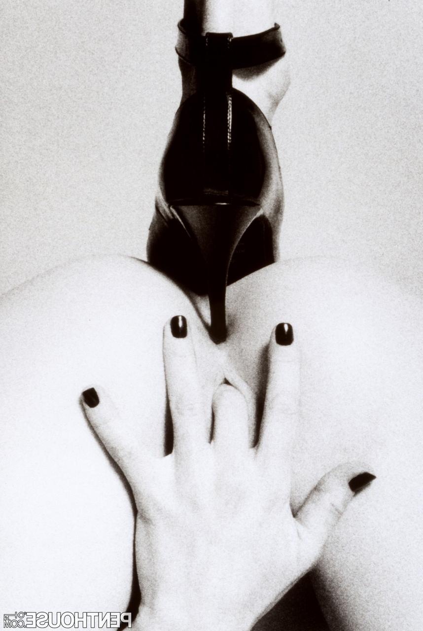 11P Beautiful retro lesbians play hotly with toys & each other in black and white