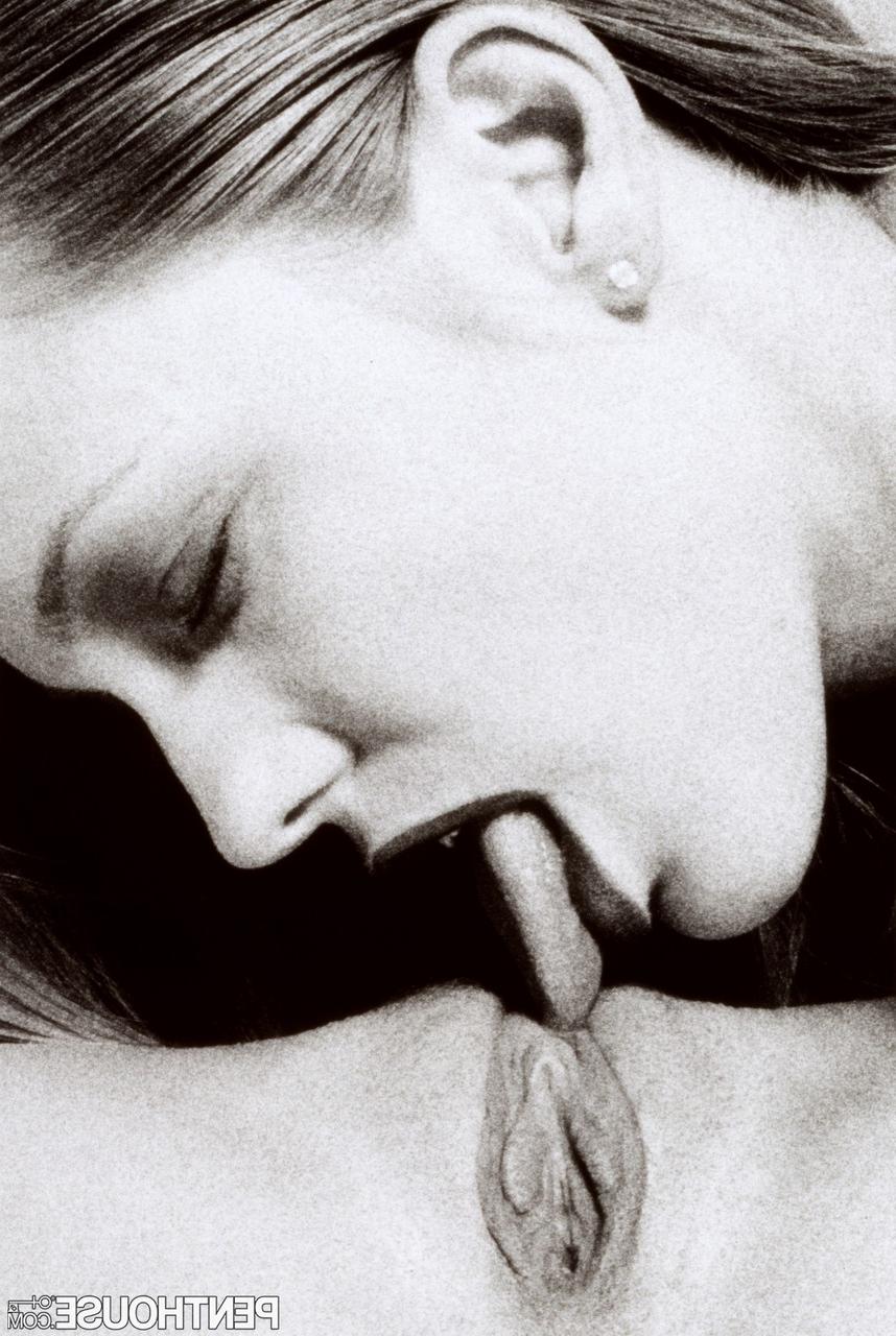 11P Beautiful retro lesbians play hotly with toys & each other in black and white