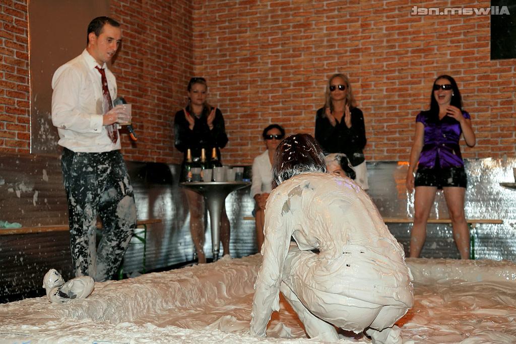 16P Stunning fetish ladies have some fully clothed mud wrestling fun