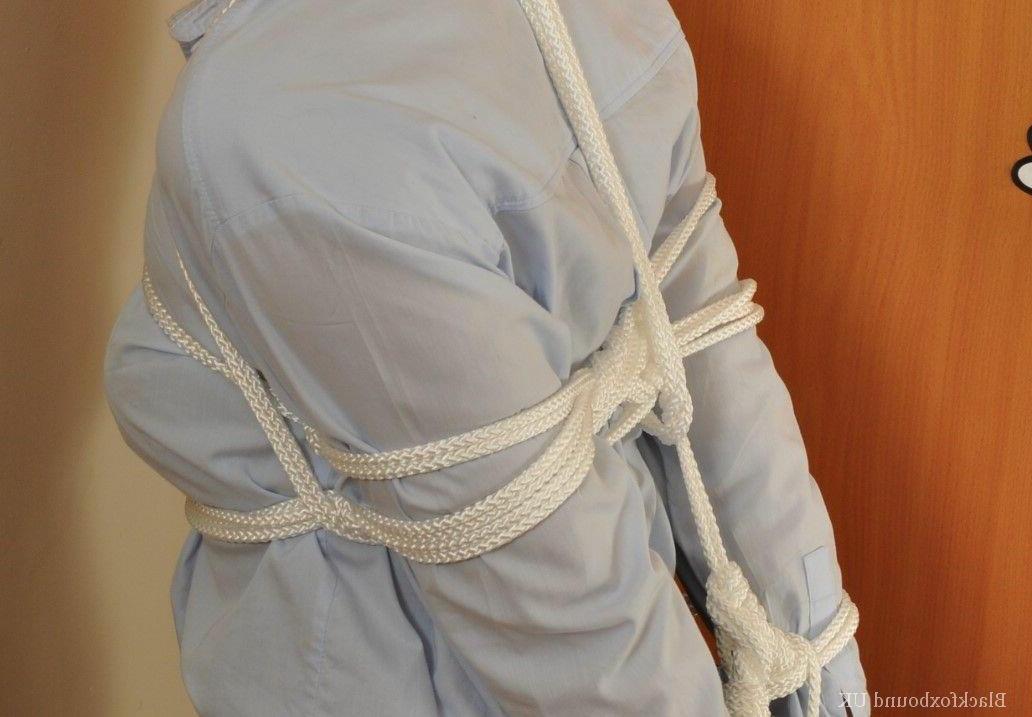 16P Redheaded security lady is left alone after being ball gagged and tied up