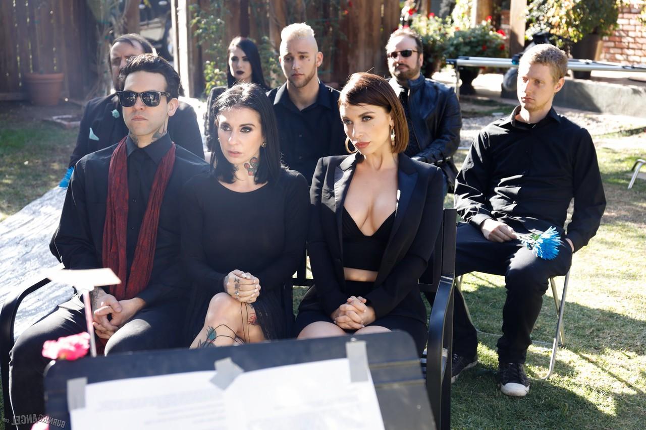 17P Goth girl Marley Brinx seduces widow for kinky funeral doggy style fuck