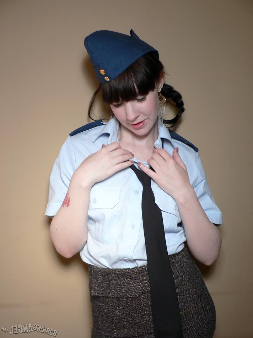 17P Horny cadet cutie taking off her clothes & showing her natural body & tattoos