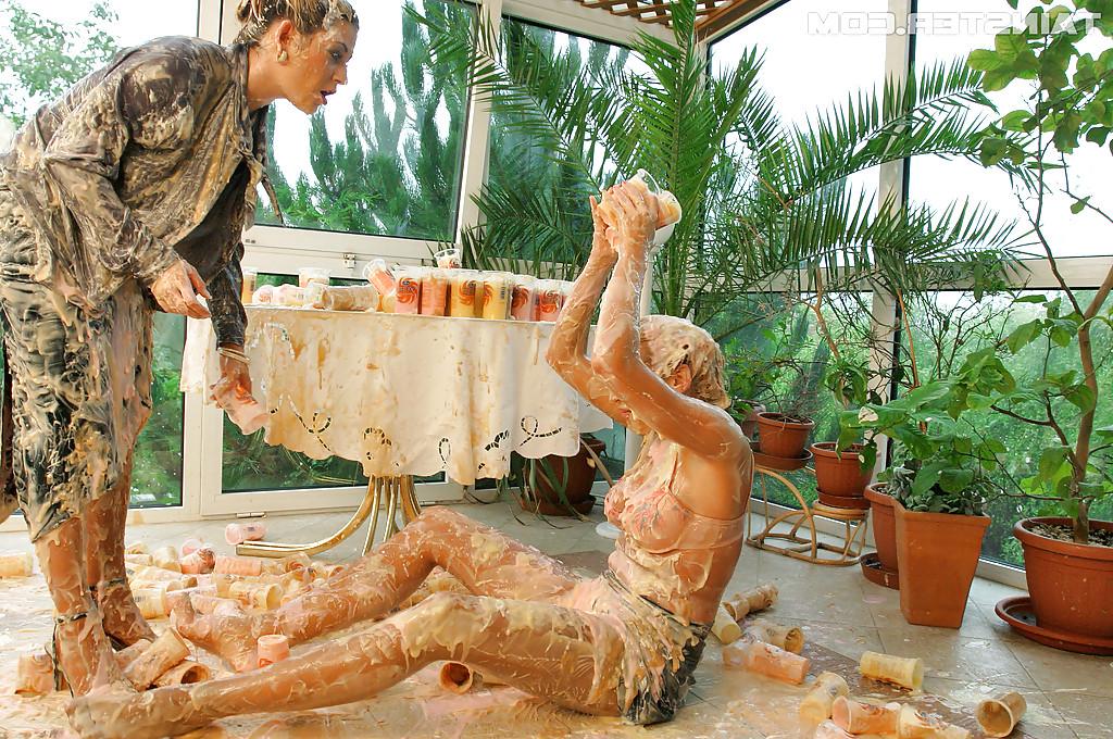 16P Lusty european fetish vixens hve some messy fully clothed fun