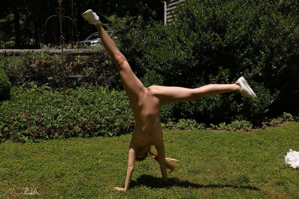 16P Teen cheerleader Molly Little gives a cheer before vaginal play