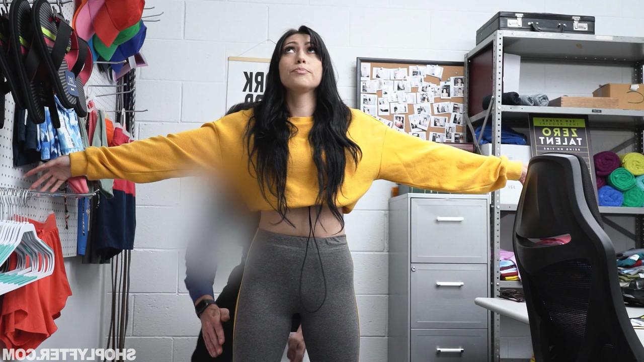20P Curvy shoplifter Judy Jolie gets painfully fucked by a security guard