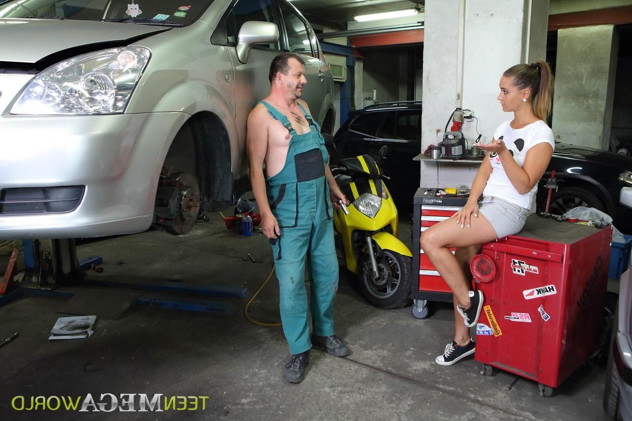 16P Naomi Bennet has sex with an old mechanic in lieu of vehicle repairs