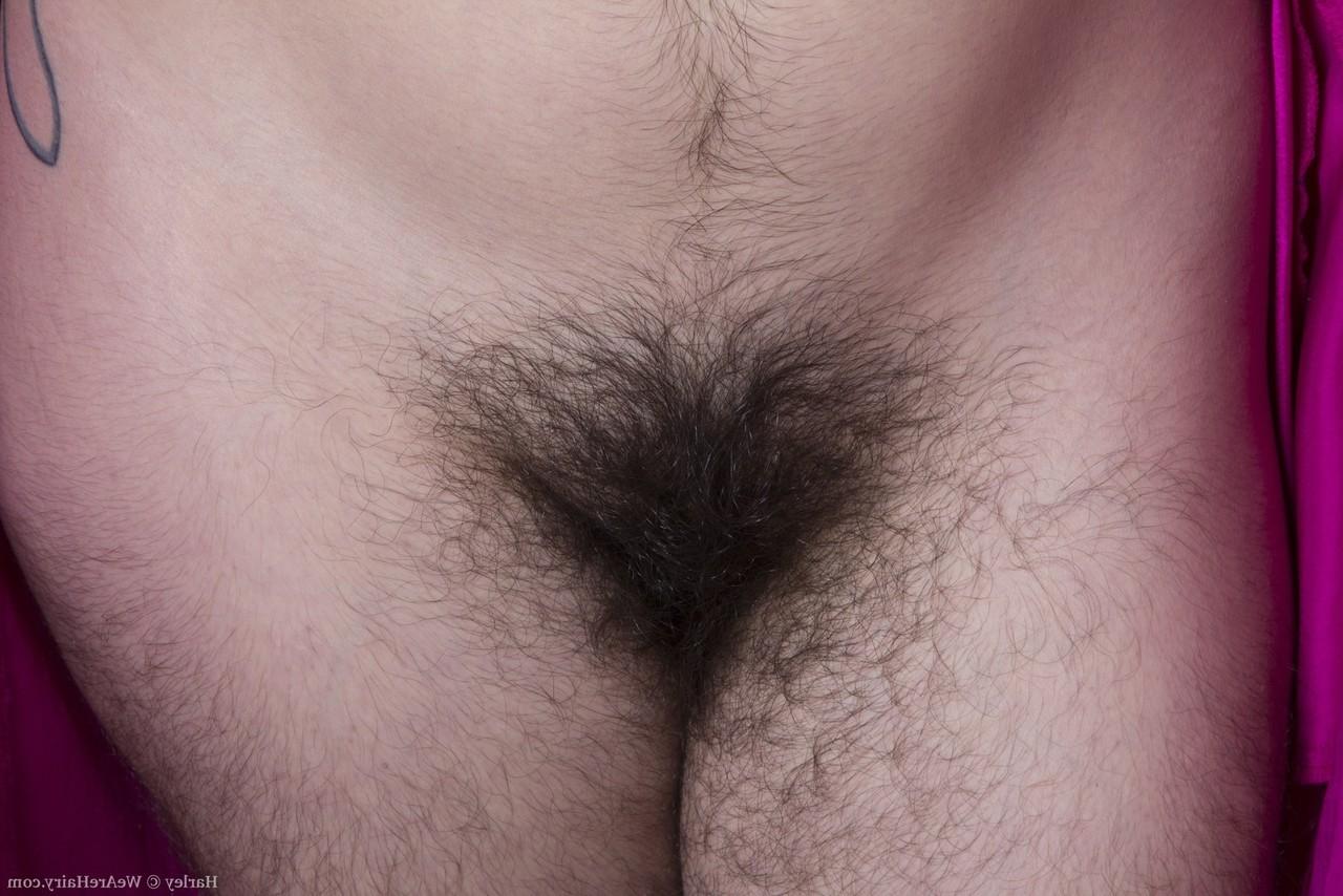 15P Hirsute woman Harley combs her wet underarms and legs in the bathtub