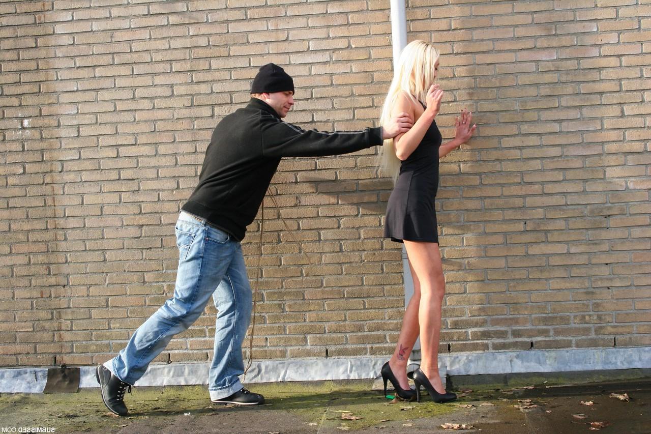 20P Blonde babe Valeri gets tied up in a short black dress and high heels