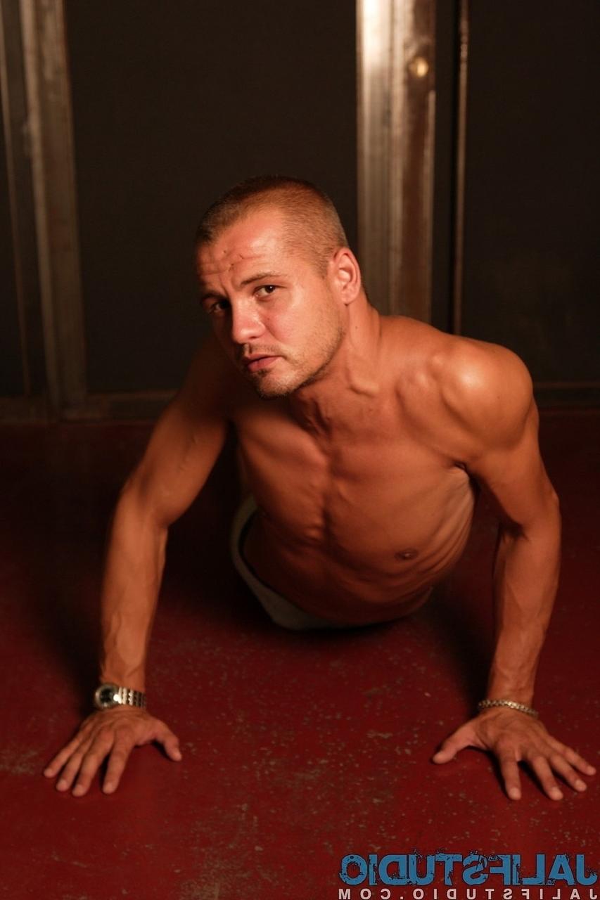 20P Attractive gay model David Galant exposes his lean body & big dick