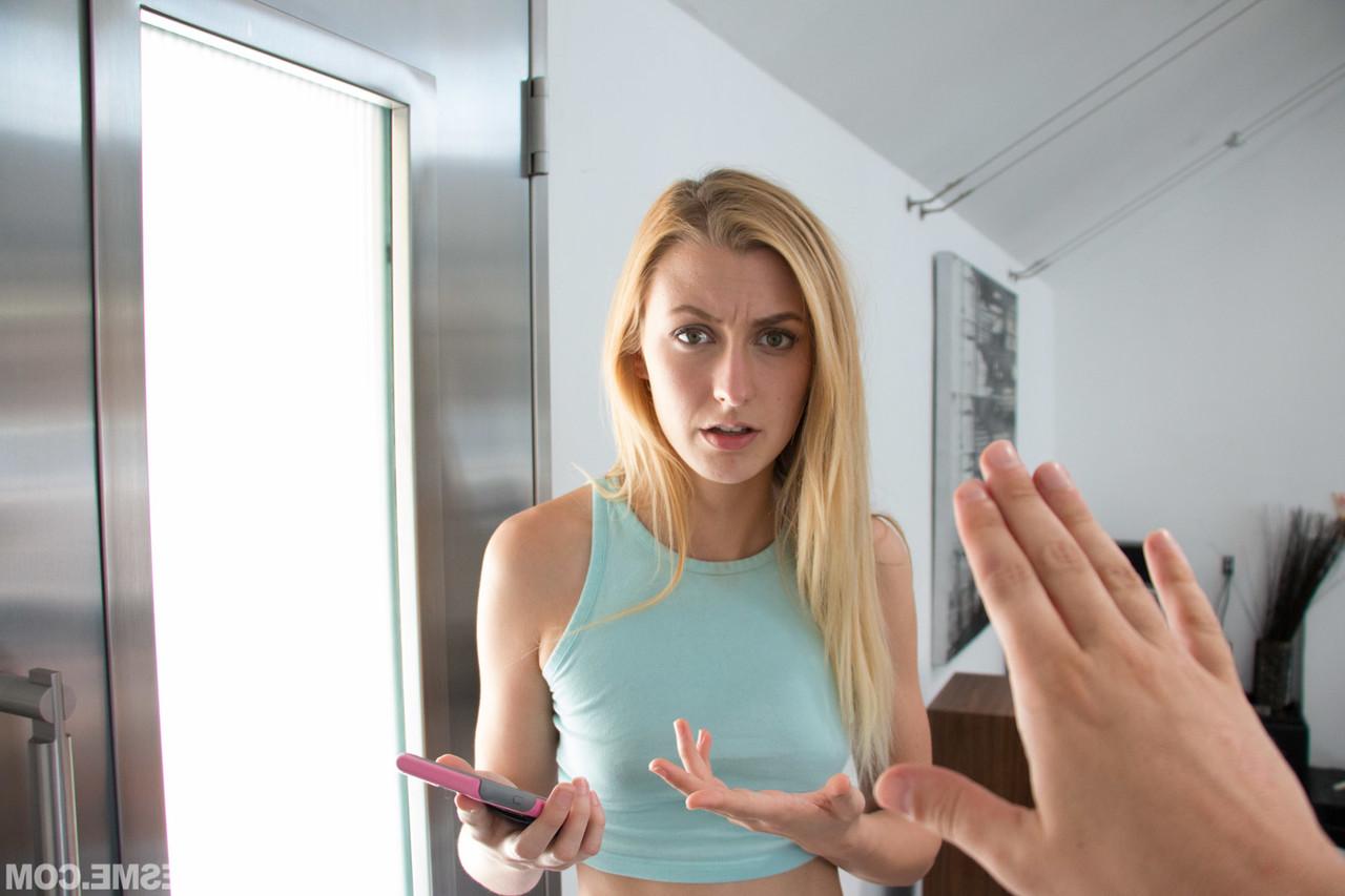 20P Slutty blonde Alexa teases stepbrother until he fucks her & serves up a facial
