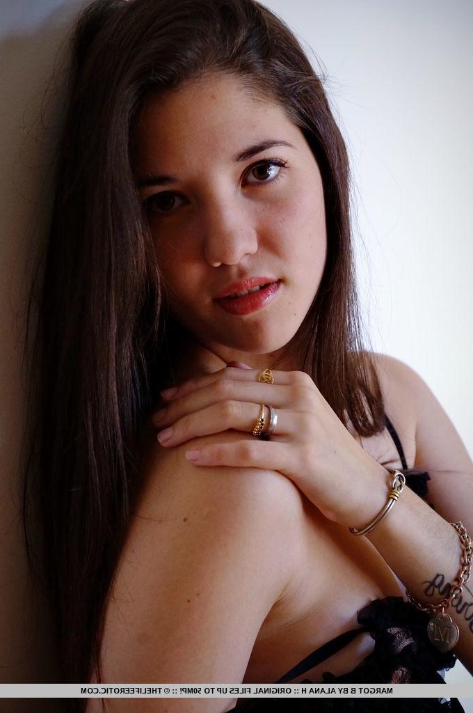 16P Nice teen Margot B pinches a nipple before fingering her trimmed pussy