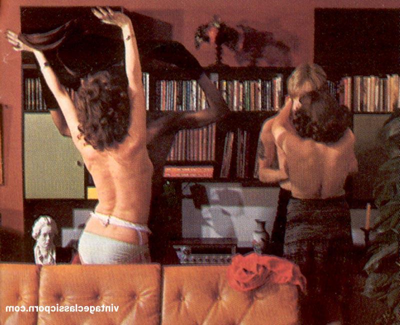 9P All-natural vintage pornstars getting involved in a wild orgy on the sofa