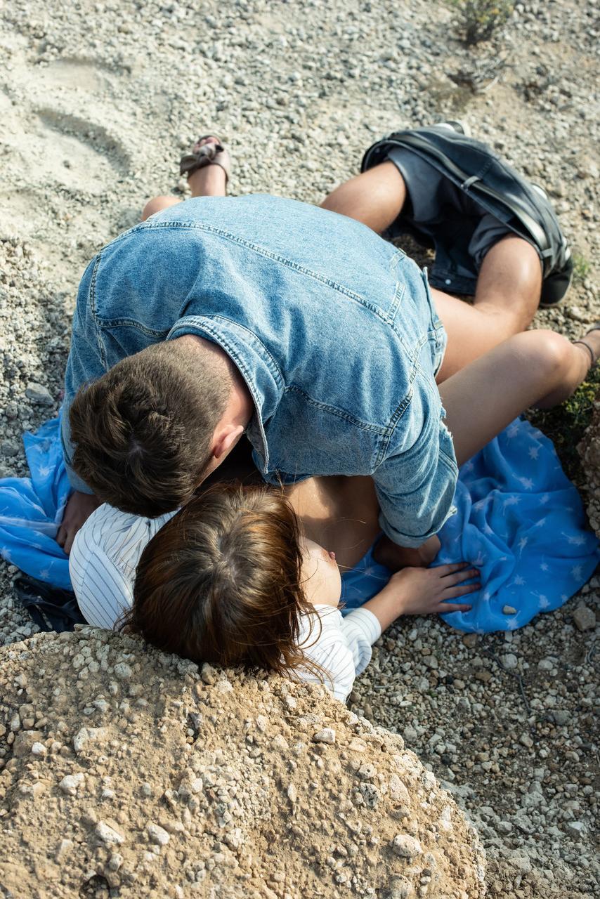 20P Sexy babe Corey gives head and takes a dick from behind outdoors