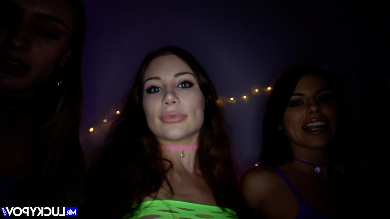 20P Slutty babe Adriana Chechik & her GFs eat cum in a POV anal foursome