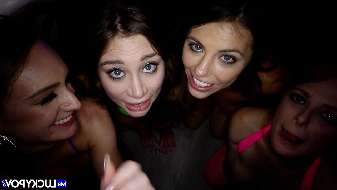 20P Slutty babe Adriana Chechik & her GFs eat cum in a POV anal foursome