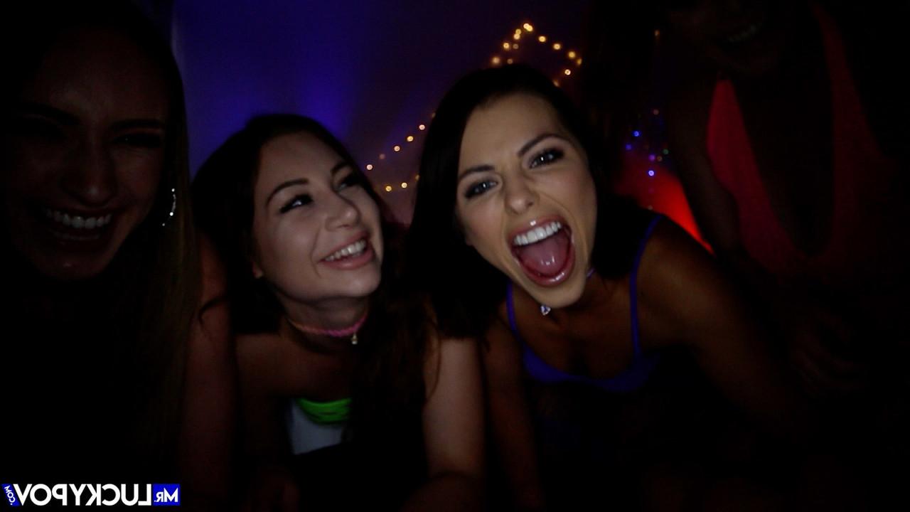 20P Slutty babe Adriana Chechik & her GFs eat cum in a POV anal foursome