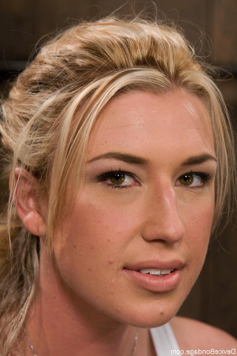 17P Beautiful blonde Mason bound and dominated with widely spread legs
