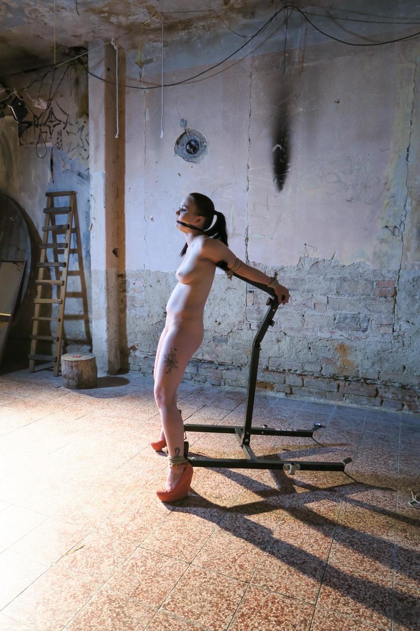 17P Comely gal Ally Style is tied up and dominated in abandoned house