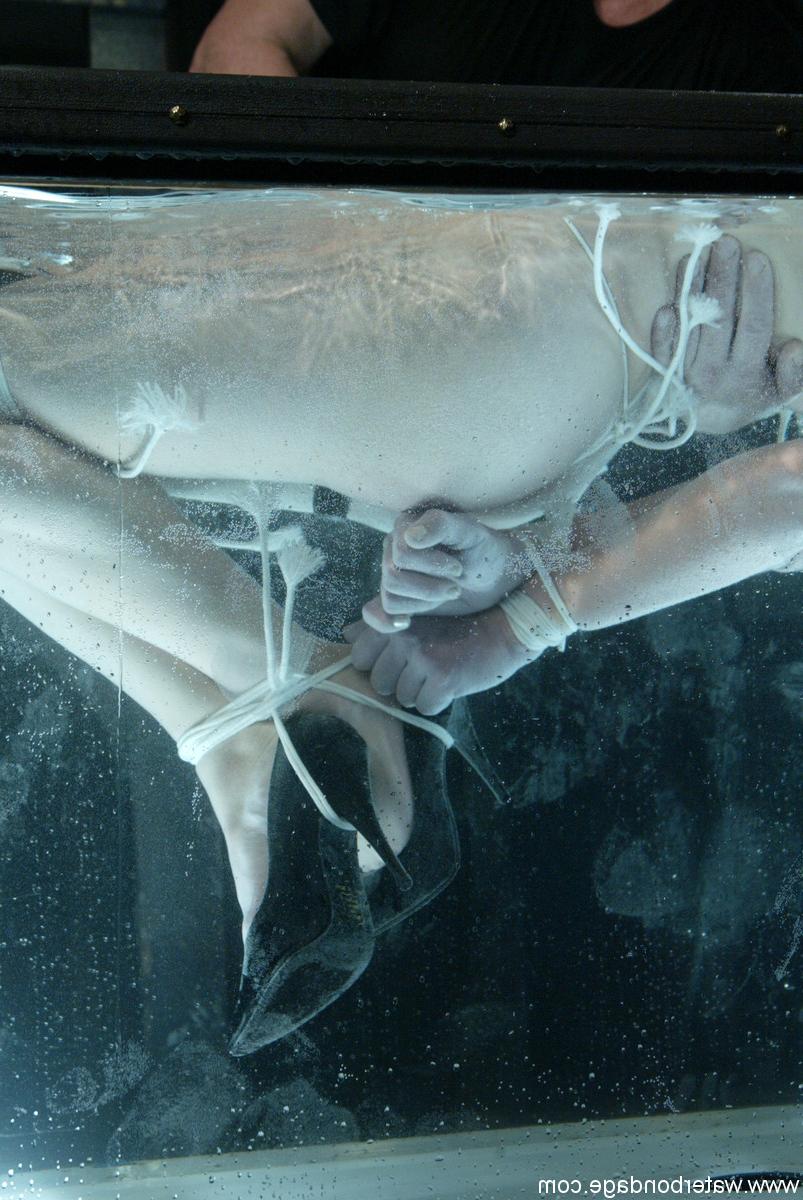 20P Brunette pornstar Bobbi Starr gets her hands tied up & gets tormented in water