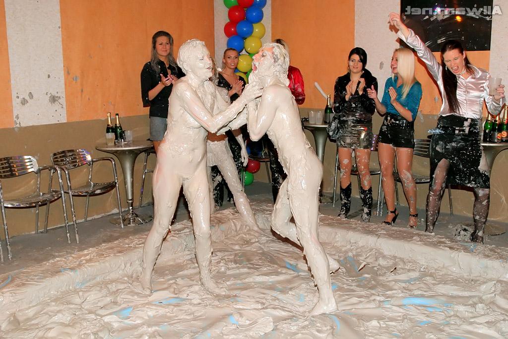 16P Hot ass fetish gals Eliss Fire & Lexxis Brown are into messy mud wrestling
