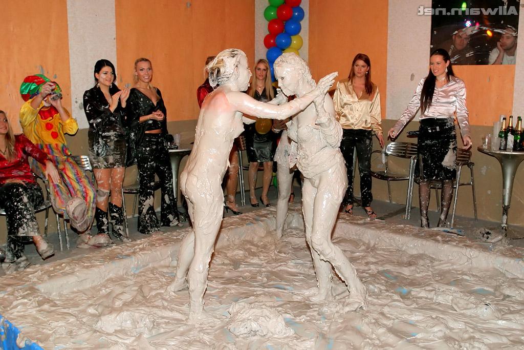 16P Hot ass fetish gals Eliss Fire & Lexxis Brown are into messy mud wrestling
