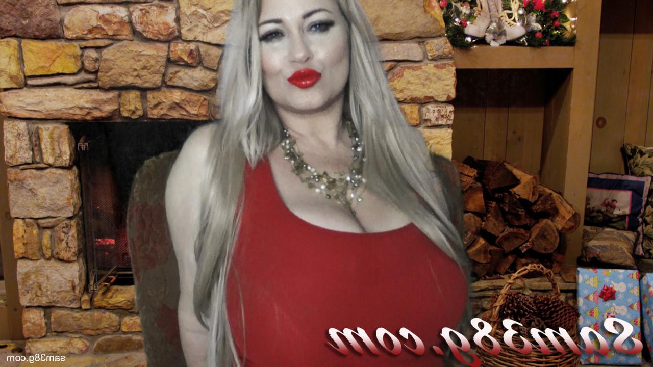 15P Naughty mature blonde Samantha 38G shows her big booty with her panties on