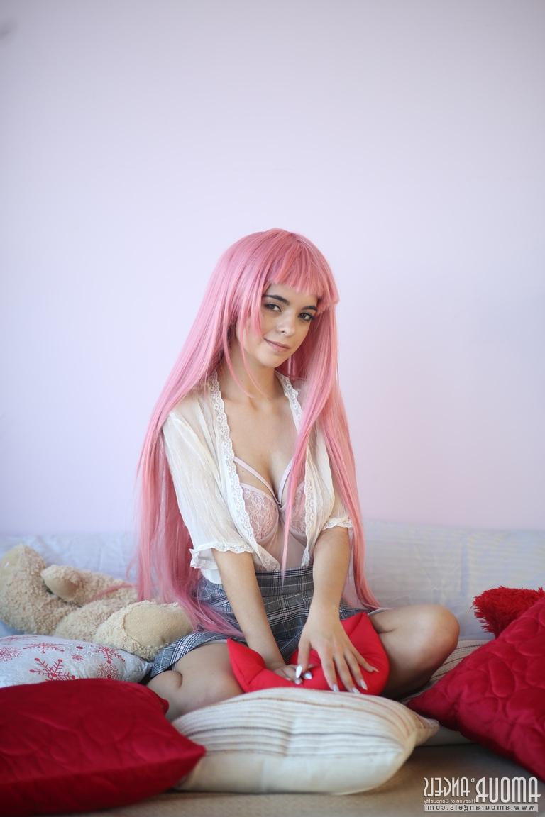 20P Young girl with pink hair Tata goes nude in a tempting fashion