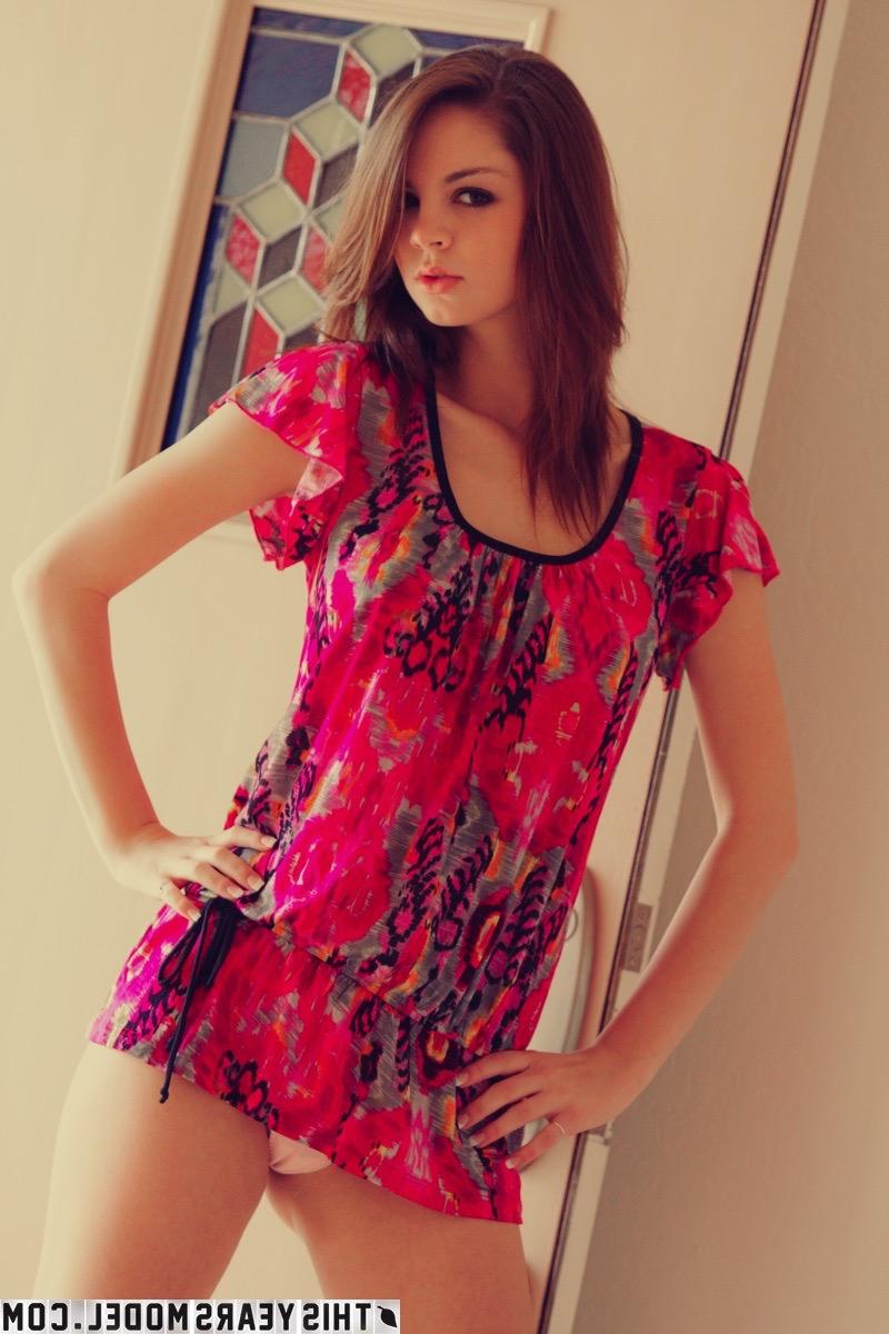 15P Pretty girl Aspen Martin casually exposes her small breasts