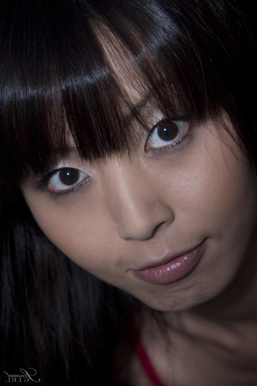 17P Asian solo model Marica Haze works clear of bra and panty set on bed