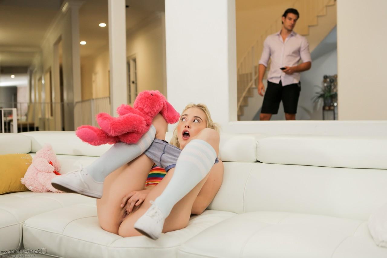 15P Blond girl Chloe Cherry gets fucked by stepdad after being caught masturbating