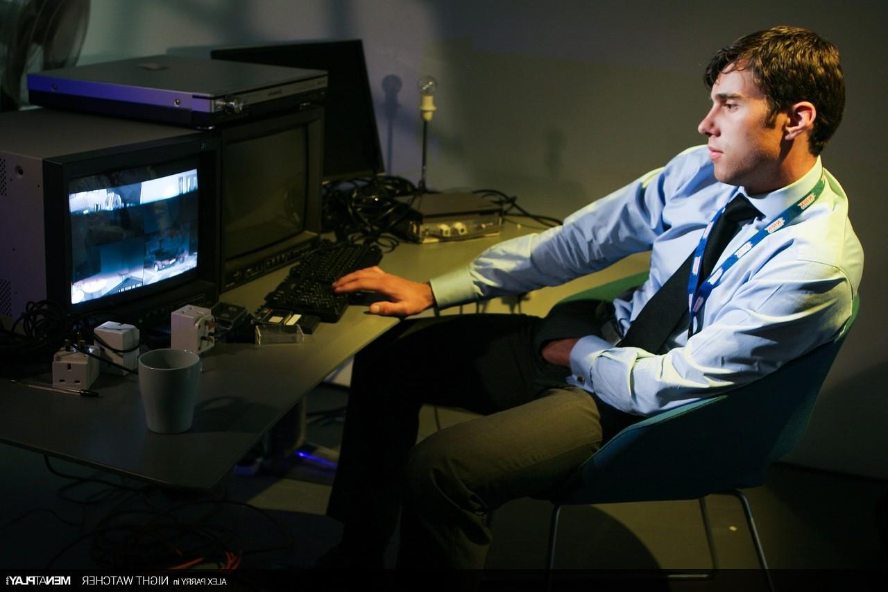 15P Handsome gay businessman Alex Parry pulls out his dick and jerks off at work