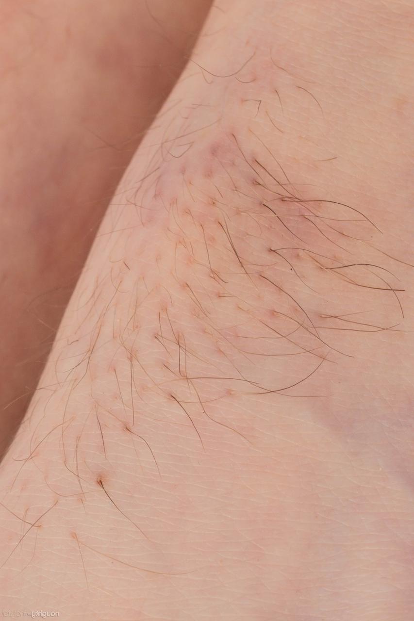 20P Brunette Jane Vervain showing off her inviting hairy pussy all nude outdoors