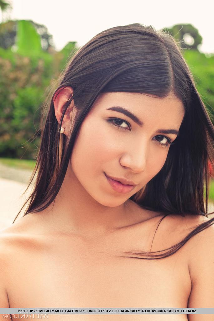18P Hot teen Skalett does away with red lingerie to go nude in a pool