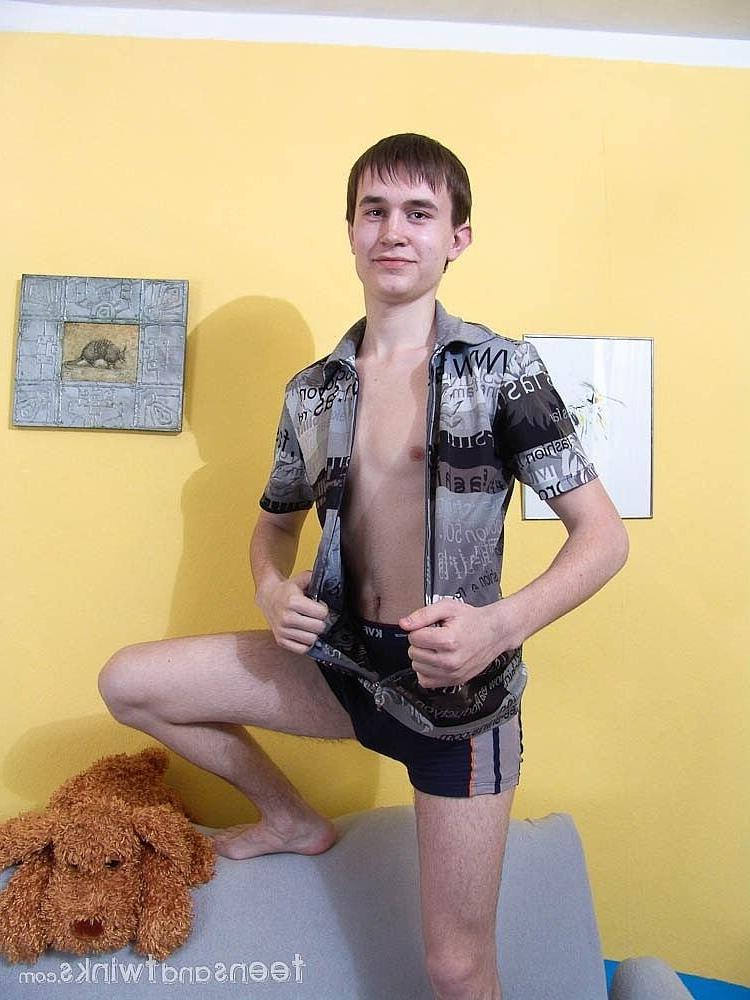 20P Kinky slender twink Inger drops his clothes and jacks off his dick