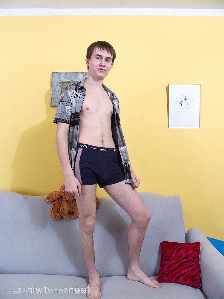 20P Kinky slender twink Inger drops his clothes and jacks off his dick