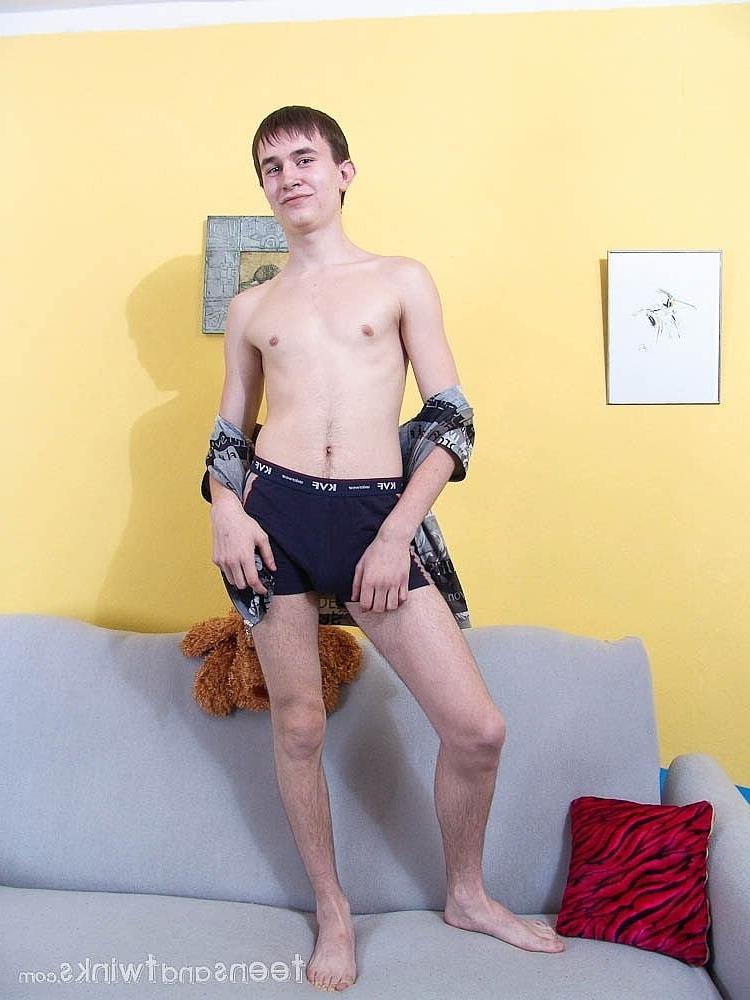 20P Kinky slender twink Inger drops his clothes and jacks off his dick
