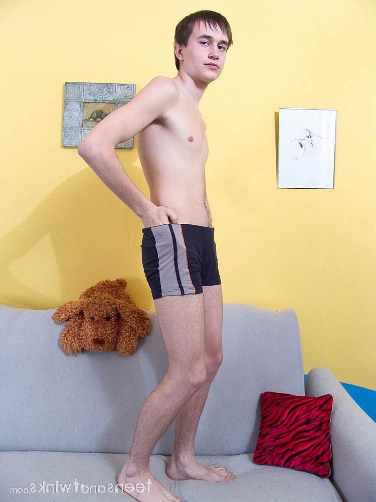 20P Kinky slender twink Inger drops his clothes and jacks off his dick