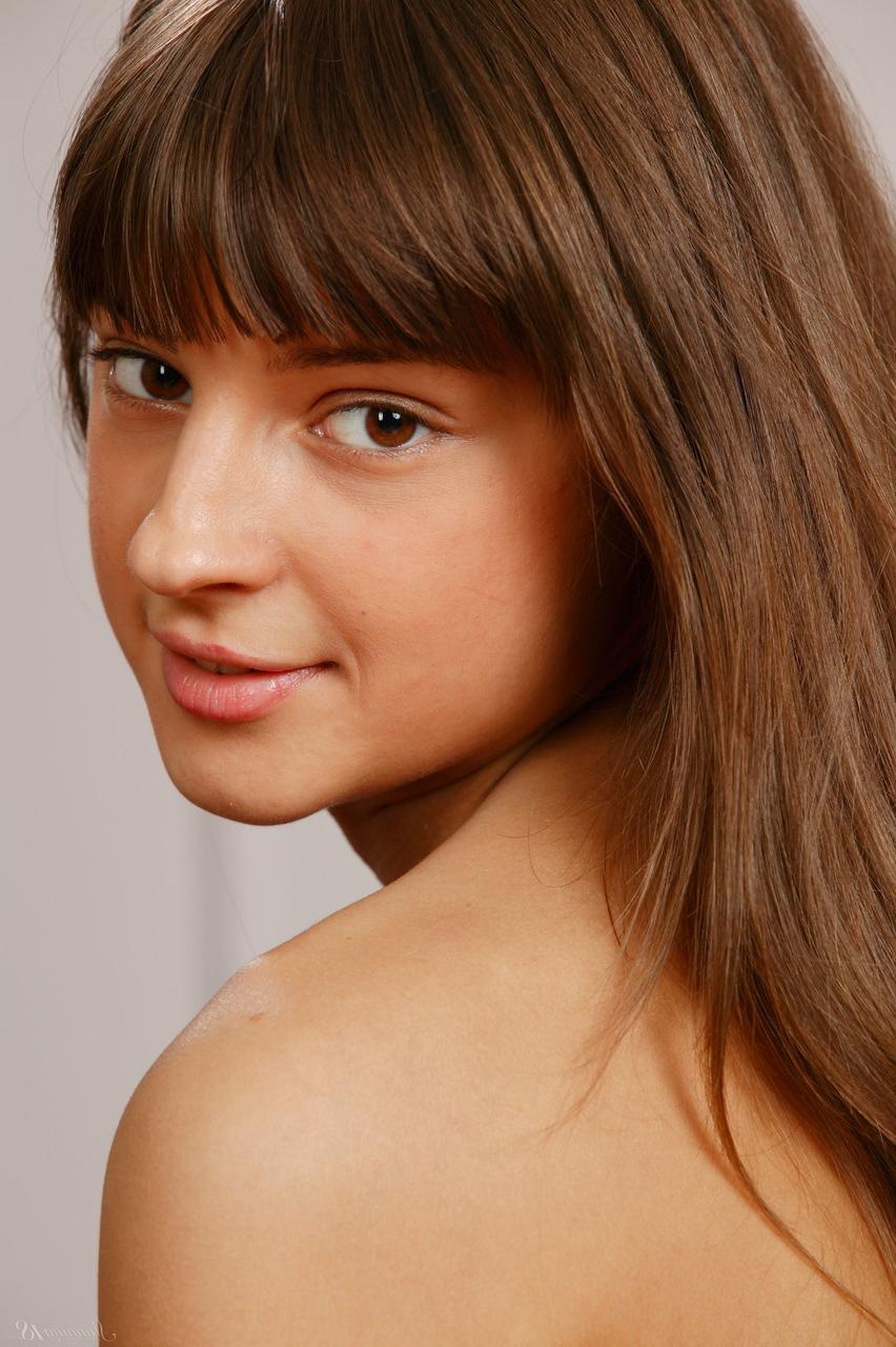 18P Sweet tiny amateur Melena A flashes her young lovely breasts & poses nude