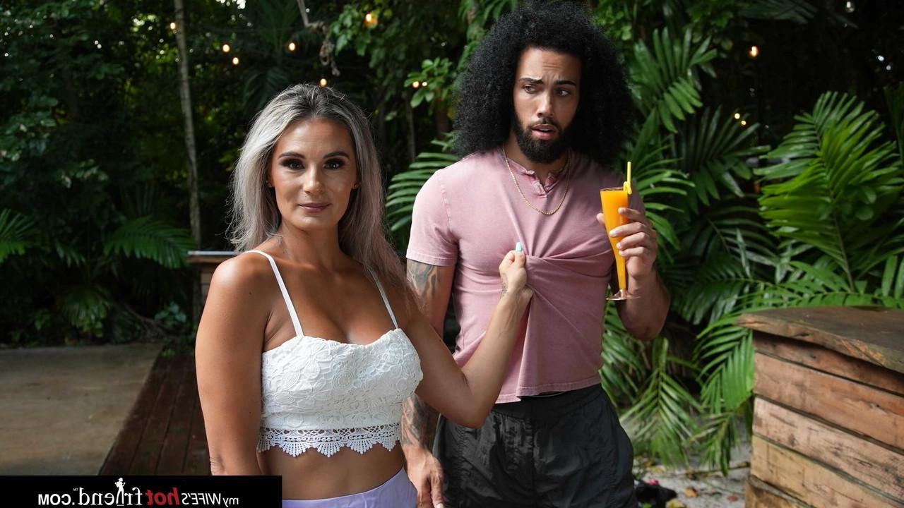 20P Pornstar with big tits Mandy Rhea gets her hot pussy blacked and creampied