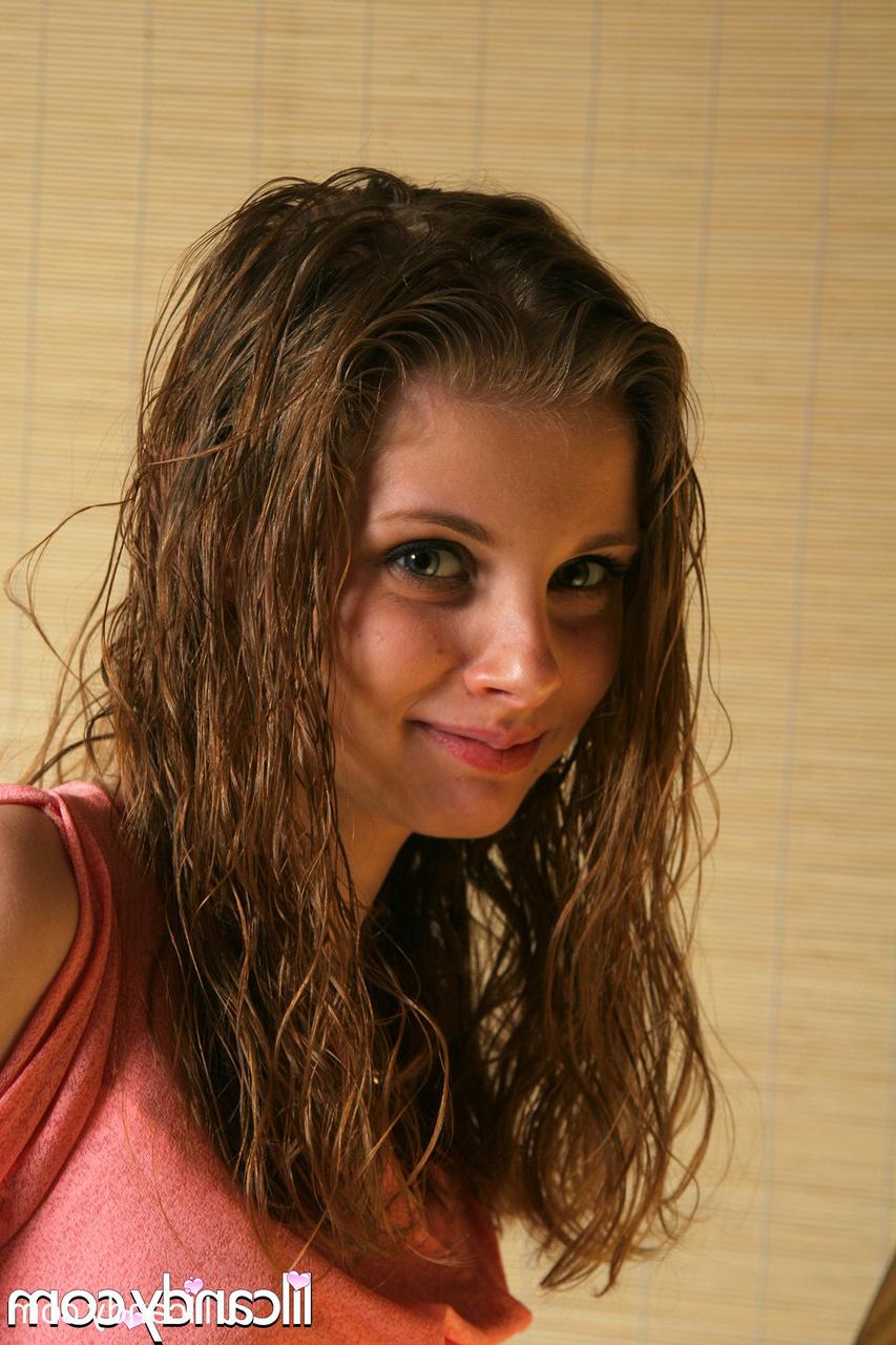 15P Skinny babe Lil Candy shows her tiny boobs while posing in her winter jacket
