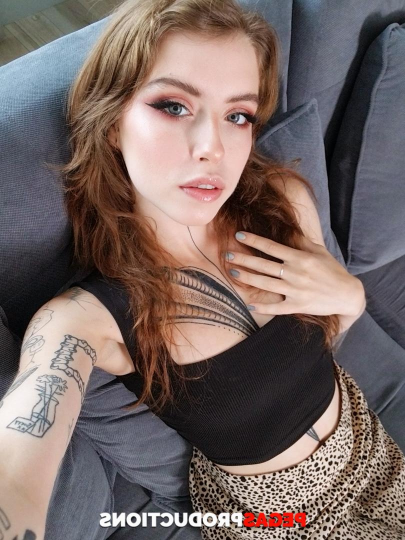 20P Inked teen Eden Ivy shows her body in sexy pink lingerie & teases her stepbro