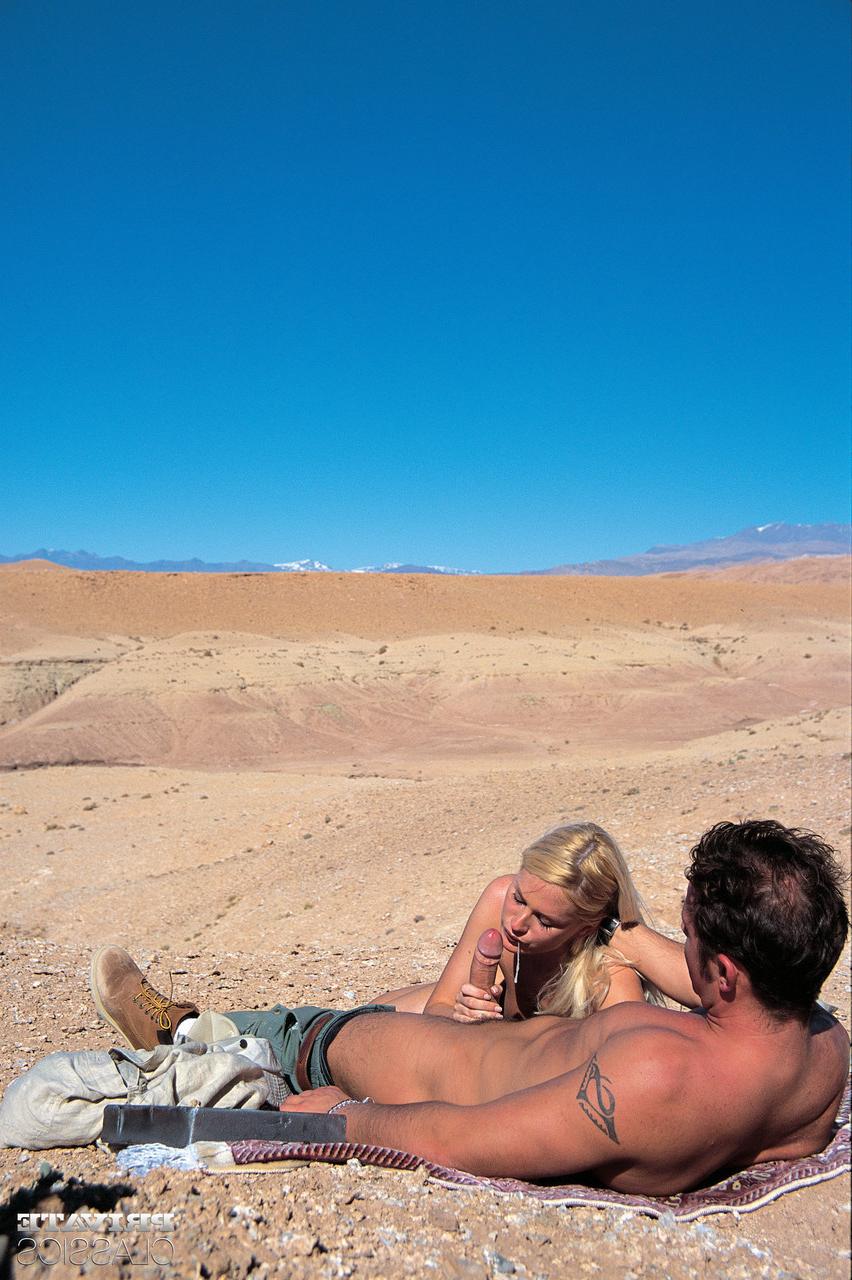 12P Middle-aged blonde Claudia Jackson has hardcore sex in a desert setting