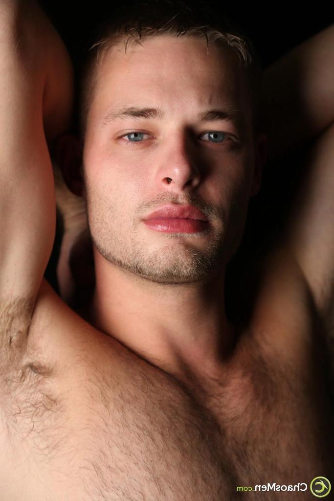 20P Blonde gay model Shea unveiling his hairy body & a big dick & posing