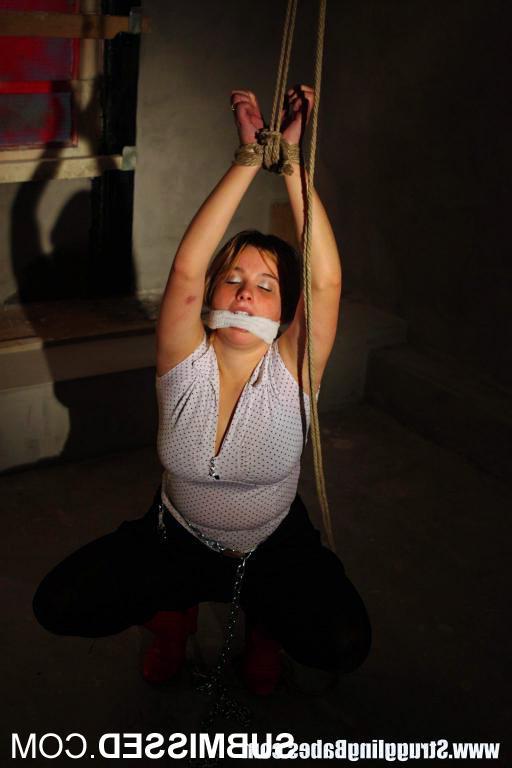 12P Fully clothed lady is left gagged and bound all alone in an empty room