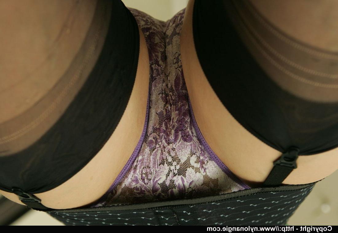 12P Horny housewife Dirty Angie fondles her breasts after exposing upskirt undies