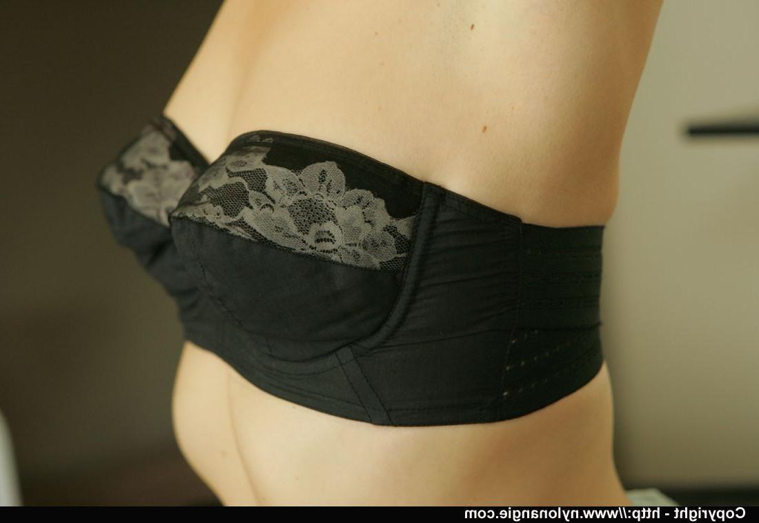 12P Horny housewife Dirty Angie fondles her breasts after exposing upskirt undies