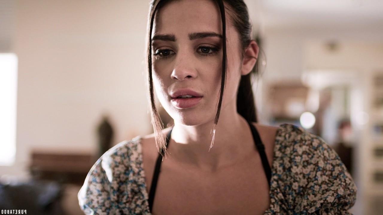 20P Dark haired teen Kylie Rocket kisses her long haired stepdad and gets rammed