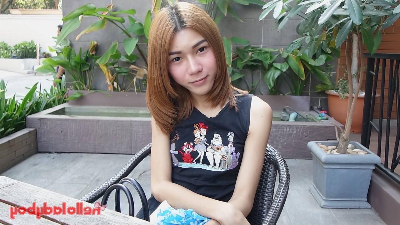 13P Shy Asian ladyboy May posing dressed up and butt naked in a solo