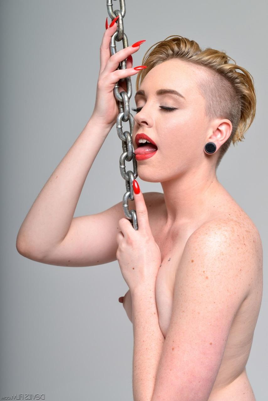 15P Seductive blonde doll with a cute ass Miley Mae rides a wrecking ball